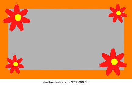 Illustration design vector of frame flower, Fit for clip art, background, template, gift card, greeting card, etc.