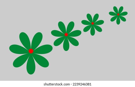 Illustration design vector of green flowers, fit for clip art, wallpaper, backdrop, background, icon, etc.