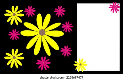 Illustration design vector of greeting card flower, fit for flash card, gift car, template card, background, etc.