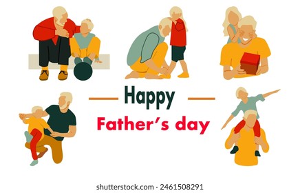 Illustration design vector of happy father’s day. Perfect for happy father’s day celebration