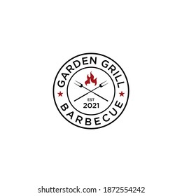 illustration of design vector logo barbecue, Steak House