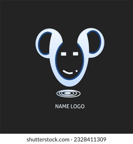 illustration design vector, logo face robot ai