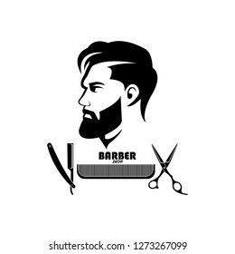 Illustration Design Vector Logo Icon Barbershop Stock Vector (Royalty ...