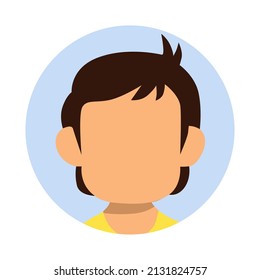 illustration design, vector, male avatar clip art. young boy