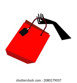 diseño de ilustración, vector de personas que sostienen bolsas de compra con descuento