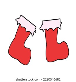 Illustration design vector of Red sock. Fit for logo, icon, clip art, template, background, etc.