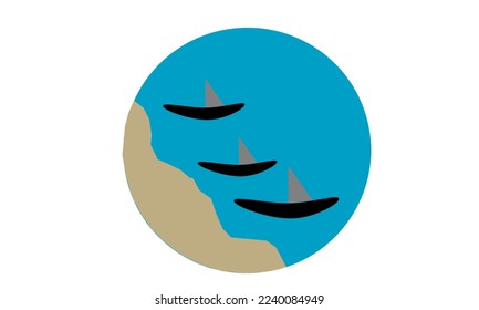 Ilustración del vector de diseño de ovejas en el océano, apto para logotipo, icono, clip art, fondo, plantilla, etc.