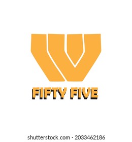 Illustration Design Vector Simple Logo Five Roman Numerals for company logo orange