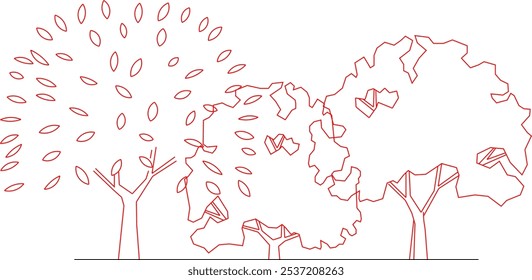 illustration design vector sketch image of tree plants in parks and forests for city greening