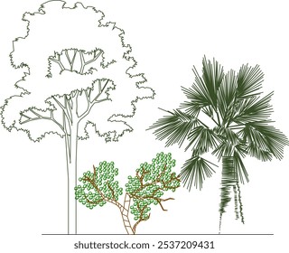 illustration design vector sketch image of tree plants in parks and forests for city greening