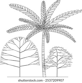 illustration design vector sketch image of tree plants in parks and forests for city greening
