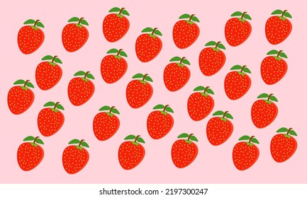 Illustration design vector of strawberry fit wallpaper, background, template etc.