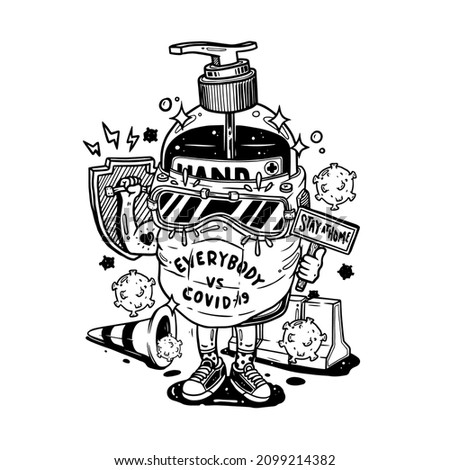 Illustration design vector tshirt fight for virus covid 19