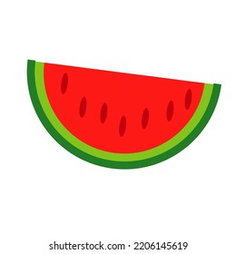 Illustration design vector of watermelon slice. Concept of healthy lifestyle and ripe fruits. Isolated on white background