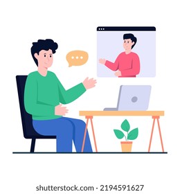 Un diseño de ilustración de conversación de vídeo