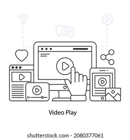 An illustration design of video play