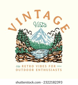 Illustration Design Vintage Retro Outdoor Adventure Badge