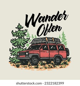 Illustration Design Vintage Retro Outdoor Adventure Badge