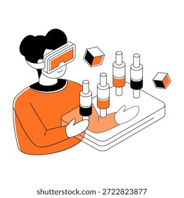 Un diseño de ilustración de análisis de realidad virtual