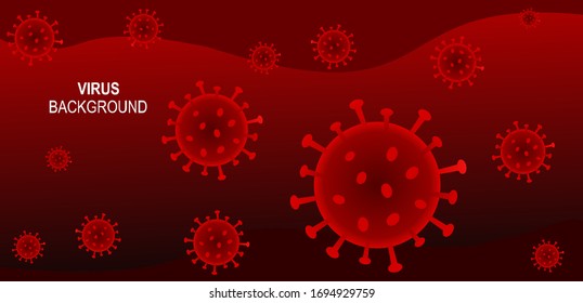 Illustration Design of Virus Background Red Color