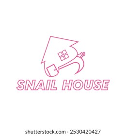 Illustration design of a walking snail and house. Logo template snail house.