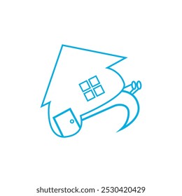 Illustration design of a walking snail and house. Logo template snail house.