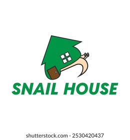 Illustration design of a walking snail and house. Logo template snail house.
