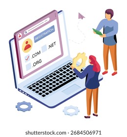 Ein Illustrationsdesign von Web-Domains