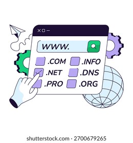 Ein Illustrationsdesign von Web-Domains