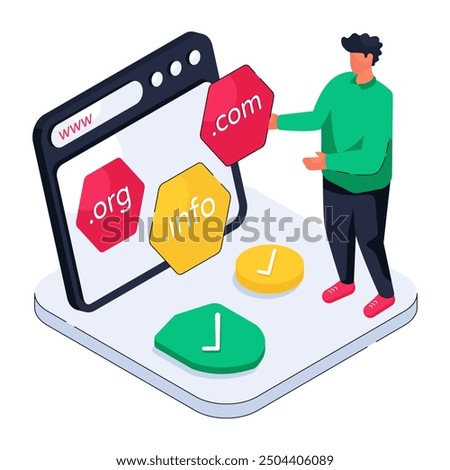 An illustration design of web domains 

