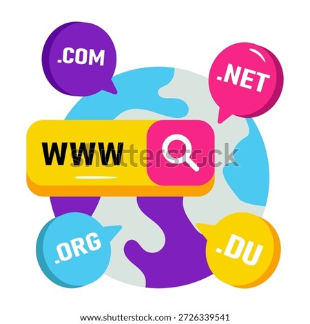 An illustration design of web domains 