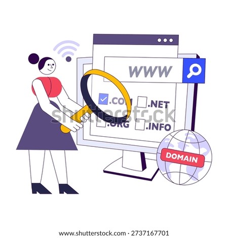 An illustration design of web domains 