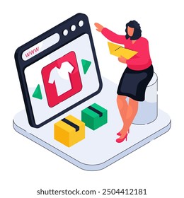 An illustration design of web shopping

