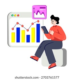 Uma ilustração ilustração de design de estatísticas da Web