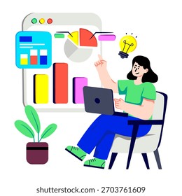 Um design de ilustração de estatísticas da Web
