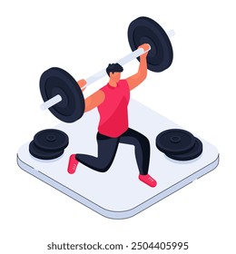 An illustration design of weightlifting 

