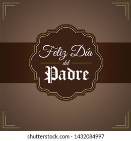 Illustration design wishing a Happy Father's Day in spanish.