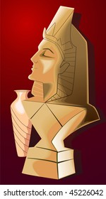 Illustration of design work with king statue	