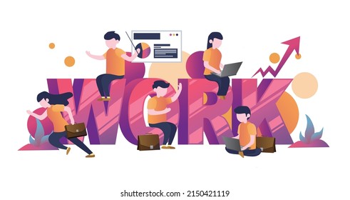 Illustration design of work text