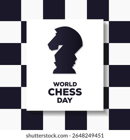 illustration design for world chess day in flat style