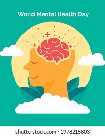 Illustration design of world mental health day