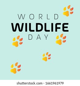 illustration design for world wildlife day celebration, march 8th. Sustaining all life on Earth theme