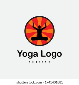 Illustration design of yoga tagline logo icon, for brand needs etc.