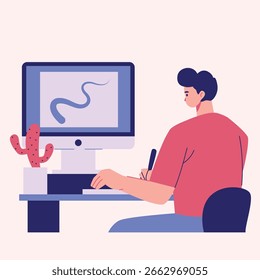 Illustration einer Designer Studio Zeichnung