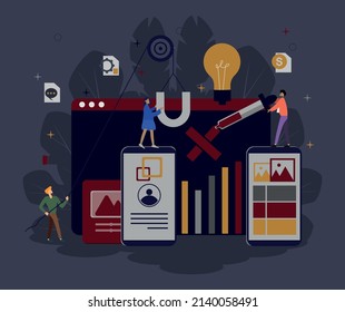 illustration of designing and creating desktop and smartphone-based applications
