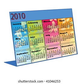 illustration of a desk calendar for 2010