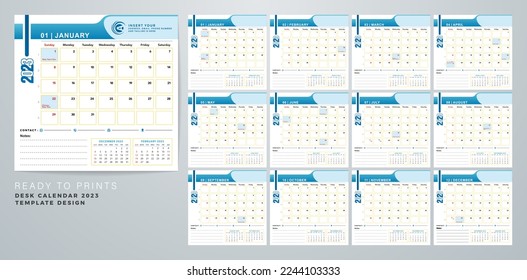 illustration of Desk Calendar 2023 templates designs with Indonesian holidays concepts