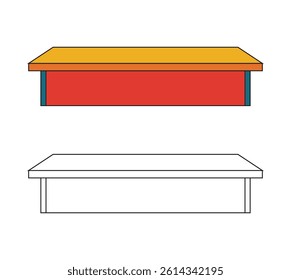Illustration desk retro unique design with blank background