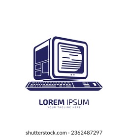 Illustration of Desktop PC logo icon vector isolated the front Standard design.
