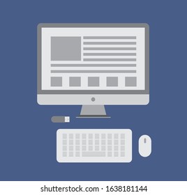 Illustration Desktop PC Vector  Free Download